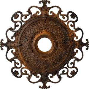 imageEkena Millwork CM38OLSGS 38 38OD X 6 58ID X 2 78P Orleans Ceiling Medallion Fits Canopies Up To 8 14 Steel GrayRust Metallic Series