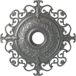 imageEkena Millwork CM38OLSGS 38 38OD X 6 58ID X 2 78P Orleans Ceiling Medallion Fits Canopies Up To 8 14 Steel GraySilver Metallic Series