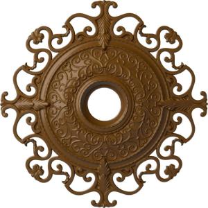 imageEkena Millwork CM38OLSGS 38 38OD X 6 58ID X 2 78P Orleans Ceiling Medallion Fits Canopies Up To 8 14 Steel GraySmokey Topaz Flat Finish
