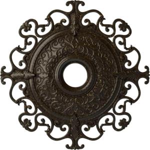imageEkena Millwork CM38OLSGS 38 38OD X 6 58ID X 2 78P Orleans Ceiling Medallion Fits Canopies Up To 8 14 Steel GrayStone Hearth Crackle Flat Finish