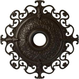 imageEkena Millwork CM38OLSGS 38 38OD X 6 58ID X 2 78P Orleans Ceiling Medallion Fits Canopies Up To 8 14 Steel GrayStone Hearth Flat Finish