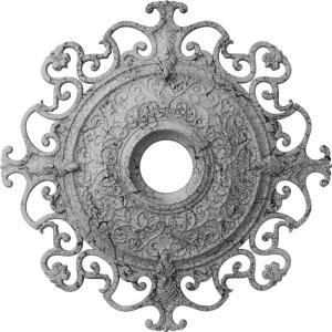 imageEkena Millwork CM38OLSGS 38 38OD X 6 58ID X 2 78P Orleans Ceiling Medallion Fits Canopies Up To 8 14 Steel GrayUltra Pure White Crackle Flat Finish