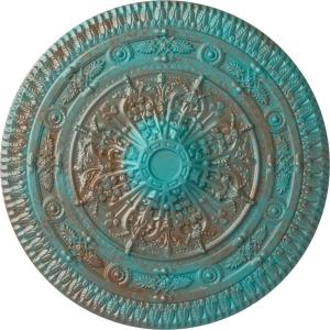 imageNaple 375 H x 37 12 W x 338 D Ceiling MedallionCopper Green Patina Metallic Series