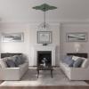 image67 14W x 43 38H x 4ID x 2P Melchor Diamond Ceiling Medallion Fits Canopies up to 4Athenian Green Flat Finish