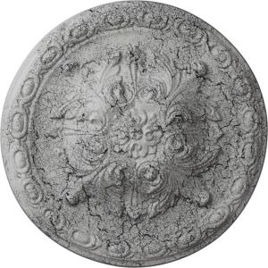 image11 34OD x 38P Stockport Ceiling MedallionHandpainted Ultra Pure White Crackle