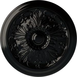 image16 78OD x 58P Vienna Ceiling Medallion Fits Canopies up to 3 14Black Pearl Metallic Series