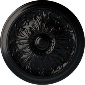 image16 78OD x 58P Vienna Ceiling Medallion Fits Canopies up to 3 14Jet Black Flat Finish