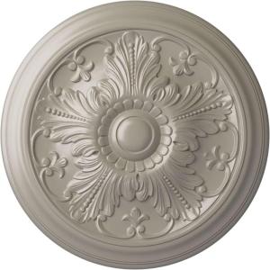 image16 78OD x 58P Vienna Ceiling Medallion Fits Canopies up to 3 14Pearl White Metallic Series