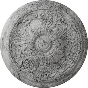 image16 78OD x 58P Vienna Ceiling Medallion Fits Canopies up to 3 14Ultra Pure White Crackle Flat Finish