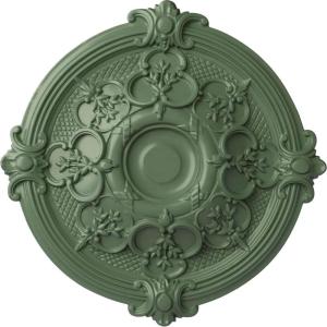 image17 38OD x 1 34P Hamilton Ceiling Medallion Fits Canopies up to 3 34Athenian Green Flat Finish