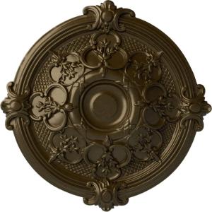 image17 38OD x 1 34P Hamilton Ceiling Medallion Fits Canopies up to 3 34Brass Metallic Series
