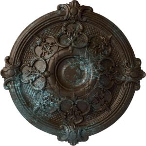 image17 38OD x 1 34P Hamilton Ceiling Medallion Fits Canopies up to 3 34Bronze Blue Patina Metallic Series