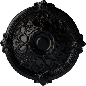 image17 38OD x 1 34P Hamilton Ceiling Medallion Fits Canopies up to 3 34Jet Black Flat Finish