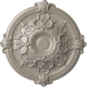 image17 38OD x 1 34P Hamilton Ceiling Medallion Fits Canopies up to 3 34Pearl White Metallic Series