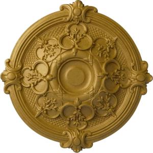 image17 38OD x 1 34P Hamilton Ceiling Medallion Fits Canopies up to 3 34Pharaohs Gold Metallic Series