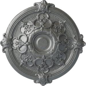 image17 38OD x 1 34P Hamilton Ceiling Medallion Fits Canopies up to 3 34Platinum Metallic Series