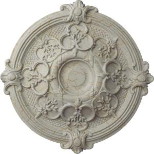 image17 38OD x 1 34P Hamilton Ceiling Medallion Fits Canopies up to 3 34Pot of Cream Crackle Flat Finish