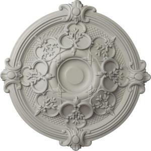 image17 38OD x 1 34P Hamilton Ceiling Medallion Fits Canopies up to 3 34Pot of Cream Flat Finish