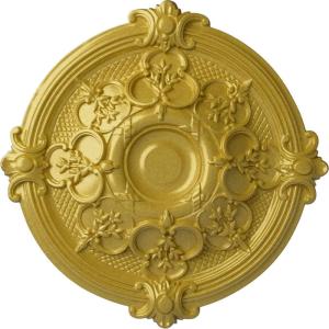 image17 38OD x 1 34P Hamilton Ceiling Medallion Fits Canopies up to 3 34Rich Gold Metallic Series