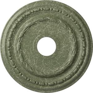 image17 78OD x 3 58ID x 1 14P Dublin Ceiling Medallion Fits Canopies up to 5 18Athenian Green Crackle Flat Finish