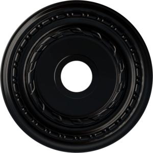 image17 78OD x 3 58ID x 1 14P Dublin Ceiling Medallion Fits Canopies up to 5 18Jet Black Flat Finish