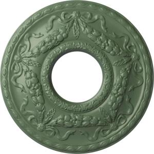 image22 18OD x 7 14ID x 1 34P Hurley Ceiling Medallion Fits Canopies up to 7 14Athenian Green Flat Finish
