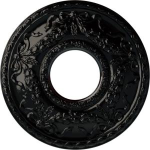 image22 18OD x 7 14ID x 1 34P Hurley Ceiling Medallion Fits Canopies up to 7 14Black Pearl Metallic Series