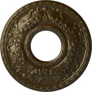 image22 18OD x 7 14ID x 1 34P Hurley Ceiling Medallion Fits Canopies up to 7 14Brass Metallic Series