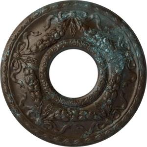 image22 18OD x 7 14ID x 1 34P Hurley Ceiling Medallion Fits Canopies up to 7 14Bronze Blue Patina Metallic Series