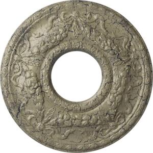 image22 18OD x 7 14ID x 1 34P Hurley Ceiling Medallion Fits Canopies up to 7 14Castle Stone Crackle Flat Finish
