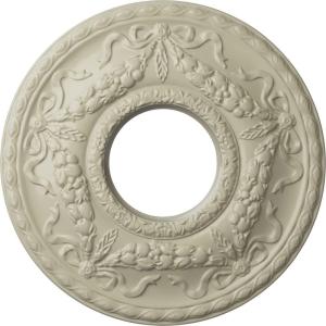 image22 18OD x 7 14ID x 1 34P Hurley Ceiling Medallion Fits Canopies up to 7 14Clear Yellow Flat Finish