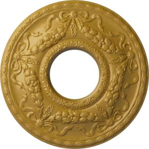 image22 18OD x 7 14ID x 1 34P Hurley Ceiling Medallion Fits Canopies up to 7 14Iridescent Gold Metallic Series