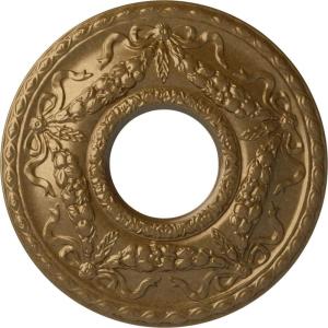 image22 18OD x 7 14ID x 1 34P Hurley Ceiling Medallion Fits Canopies up to 7 14Pale Gold Metallic Series