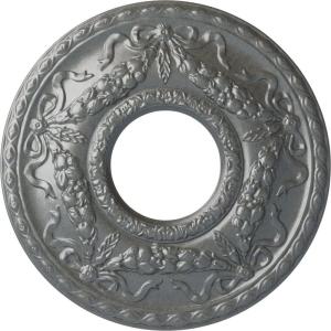 image22 18OD x 7 14ID x 1 34P Hurley Ceiling Medallion Fits Canopies up to 7 14Platinum Metallic Series