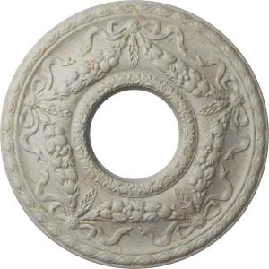 image22 18OD x 7 14ID x 1 34P Hurley Ceiling Medallion Fits Canopies up to 7 14Pot of Cream Crackle Flat Finish