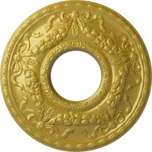 image22 18OD x 7 14ID x 1 34P Hurley Ceiling Medallion Fits Canopies up to 7 14Rich Gold Metallic Series