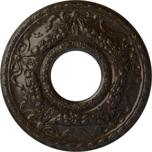 image22 18OD x 7 14ID x 1 34P Hurley Ceiling Medallion Fits Canopies up to 7 14Stone Hearth Crackle Flat Finish
