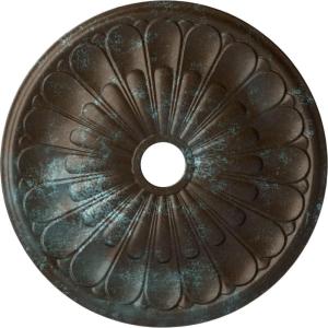 image26 34OD x 3 58ID x 1 38P Elsinore Ceiling Medallion Fits Canopies up to 3 58Bronze Blue Patina Metallic Series