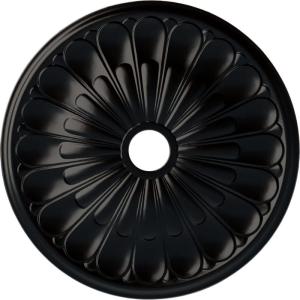 image26 34OD x 3 58ID x 1 38P Elsinore Ceiling Medallion Fits Canopies up to 3 58Jet Black Flat Finish