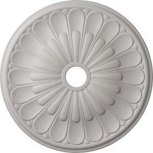 image26 34OD x 3 58ID x 1 38P Elsinore Ceiling Medallion Fits Canopies up to 3 58Ultra Pure White Flat Finish