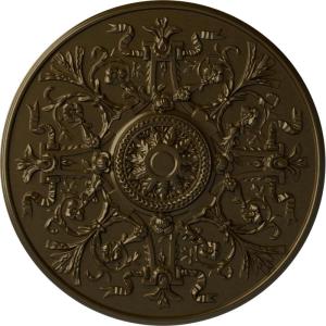 image33OD x 1 34P Versailles Ceiling Medallion Fits Canopies up to 3 14HandPainted Brass