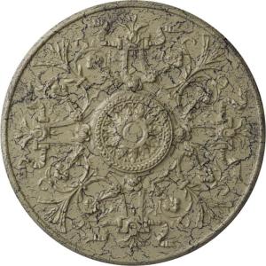 image33OD x 1 34P Versailles Ceiling Medallion Fits Canopies up to 3 14HandPainted Castle Stone Crackle
