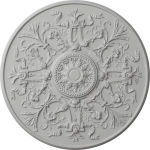 image33OD x 1 34P Versailles Ceiling Medallion Fits Canopies up to 3 14HandPainted Frost