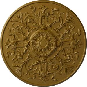 image33OD x 1 34P Versailles Ceiling Medallion Fits Canopies up to 3 14HandPainted Gold