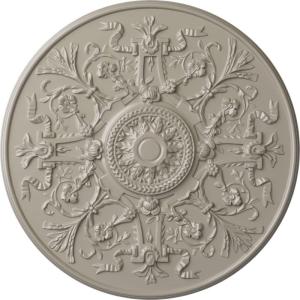image33OD x 1 34P Versailles Ceiling Medallion Fits Canopies up to 3 14HandPainted Pearl White