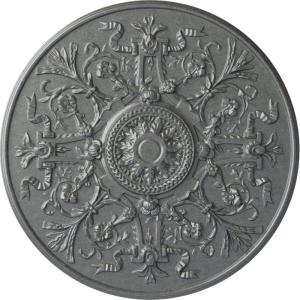 image33OD x 1 34P Versailles Ceiling Medallion Fits Canopies up to 3 14HandPainted Platinum