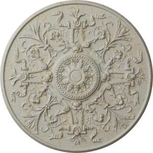 image33OD x 1 34P Versailles Ceiling Medallion Fits Canopies up to 3 14HandPainted Pot of Cream Crackle
