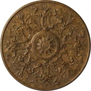 image33OD x 1 34P Versailles Ceiling Medallion Fits Canopies up to 3 14HandPainted Rubbed Bronze