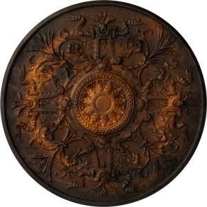 image33OD x 1 34P Versailles Ceiling Medallion Fits Canopies up to 3 14HandPainted Rust