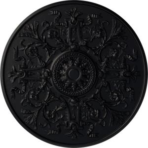image33OD x 1 34P Versailles Ceiling Medallion Fits Canopies up to 3 14HandPainted Steel Gray